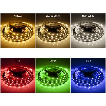[DBF] DC12V 5M/Rollo de Tira de LED 5050 RGB,LED,RGBWW 60LEDs/m de Luz Flexible 5050 Tira de LED Blanco Frío/Cálido Blanco/Rojo/Azul/Verde