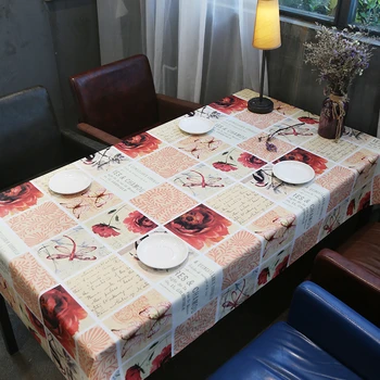 Europea del PVC Rectangular Mantel Para la Mesa, Cubierta Impermeable de la Mesa de Café de Tela Aislar a Cuadros Florales mueble de TELEVISIÓN de la Decoración de la Cubierta