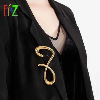 F. J4Z Nuevo Hot Grandes Broches para las Mujeres de la Moda de la Simplicidad de la Aleación de Trenzado de 8 Forma de Capas Pines Chica de Accesorios de Regalos Dropship