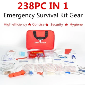 Portátil Kit de Primeros Auxilios de Emergencia de Supervivencia Conjunto para Acampar al aire libre Senderismo Medicamentos Hogar Multi-Capa de Médicos Bolsa Bolso de mano