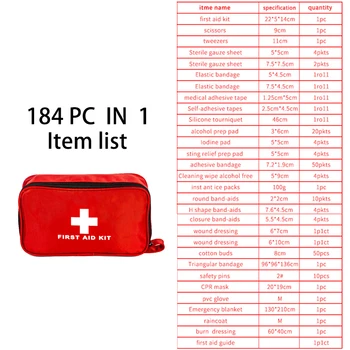 Portátil Kit de Primeros Auxilios de Emergencia de Supervivencia Conjunto para Acampar al aire libre Senderismo Medicamentos Hogar Multi-Capa de Médicos Bolsa Bolso de mano
