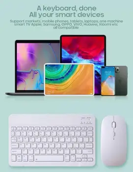 2020 Bluetooth NUEVO juego de Teclado Y Ratón Para Apple Ipad Tablet, Teclado Bluetooth Ultra-Delgado de Color Puro Diseño
