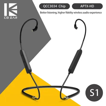 KBEAR S1 Bluetooth V5.0 Actualizado Cable de los Auriculares Inalámbricos 2PIN/TFZ/MMCX auriculares cable APTX-HD tech KBEAR KS2 KB04 TRI I3 I4