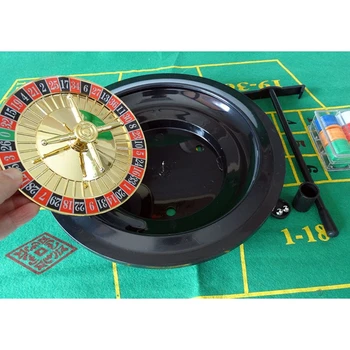 10 pulgadas de Ruleta de Juego de Ruleta de Casino con mantel Fichas de Póquer para Bar KTV Parte Borad Juego
