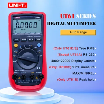 UNIDAD UT61E Digital Multímetro de Rango Automático True RMS UT61A/B/C/D de retención de Datos de prueba de Diodo zumbador de continuidad Multimetro+Regalo