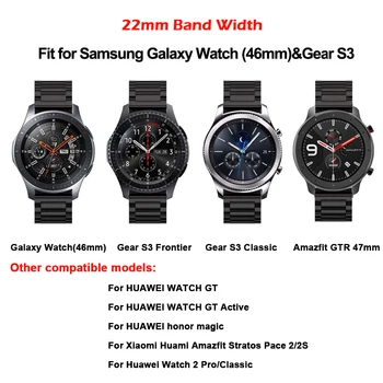 De lujo de Acero Inoxidable de la Correa Para Samsung Galaxy Reloj 46 MM/42MM Inteligente Correa de reloj Pulseras de Reemplazo del Engranaje S3 Clásico/de la Frontera