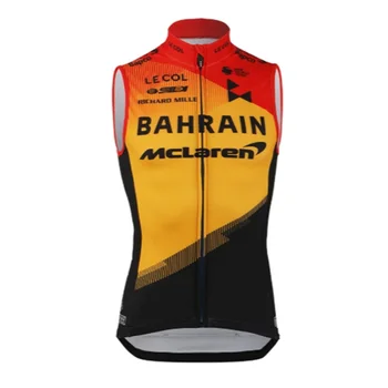 Bahrein Hombres A Prueba De Viento Chaleco De Mclaren Bicicleta Jersey Le Col Chaleco Sin Mangas De Mtb De La Bicicleta De La Chaqueta De La Ropa Ciclismo Ligero Y Transpirable