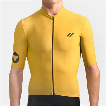 La mejor Calidad del Equipo Pro Negro / Amarillo Carrera fit Jersey de Ciclismo de Manga Corta de Verano de Mtb de la Bicicleta camisa tops Ciclo de ropa deportiva