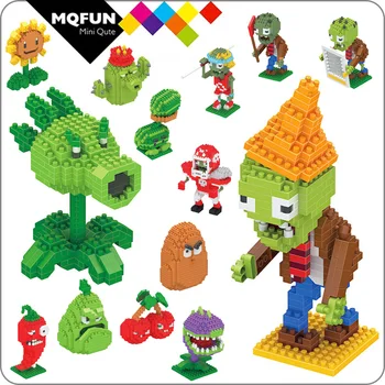 BOYU Juguetes Diamante Gránulos montado bloques de construcción de la Planta de ladrillos de dibujos animados de Zombies regalos juegos educativos, juguetes figuras de acción