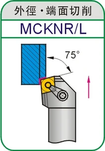 Ángulo de 75 M modelo de torneado CNC herramienta de polo MCKNR2020K12 O MCKNL2020K12 Herramientas MCKNR extermal de Inflexión de soporte de la Herramienta insertar CNMG