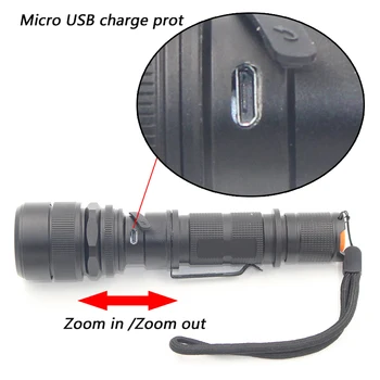 Litwod z30 USB Recargable de la Linterna de Led XM-L2 U3 5000Lm Zoom de Aluminio Interruptor Remoto Led Linterna Táctica Para la Caza