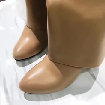 Invierno Nuevo Estilo Clásico de Diseño de Moda de Mujer de cuero Genuino de Más de la Rodilla Botas de Mujer Botas Zapatos Zapatos de Alta Calidad