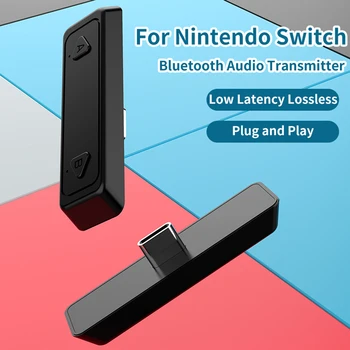 VAORLO USB Typc-C Bluetooth Tranmsitter de Baja Latencia Para Nintendo Interruptor de PS4 Inteligente Multipunto de 1 a 2 Wireless Adaptador de Audio Lite