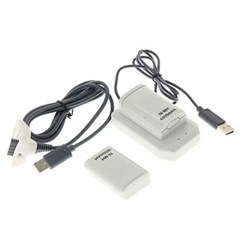 Doble Batería Recargable + Cargador USB Cable Pack para XBOX 360 Wireless Controller QJY99