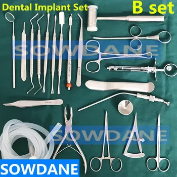 22 pcs/set Dental de Alta Calidad de la Siembra conjunto de Implante Dental kit de acero Inoxidable, Instrumento de Dentista de la Herramienta Quirúrgica con el orificio de la toalla