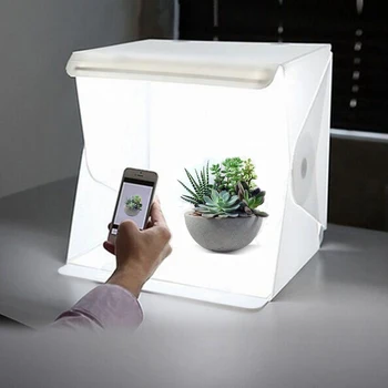 Mini Imán Plegable de la caja de luz Estudio de Fotografía caja de luz LED de la Luz Suave de la Caja para el iPhone Samsang de Cámara RÉFLEX digital de Fondo de la Foto