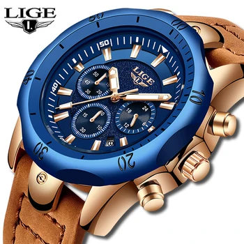 Erkek Kol Saati LIGE Reloj de los Hombres de Moda de los Deportes de Cuarzo para Hombre Relojes de la Marca Superior de Lujo Militar impermeable Reloj Relogio Masculino