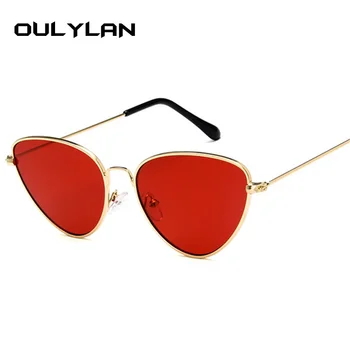 Oulylan Mujeres de Ojo de Gato Gafas de sol Clásico del Diseñador de Gafas de Sol de las Señoras Retro de Metal Gafas Vintage Rojo Gafas de sol Mujer UV400