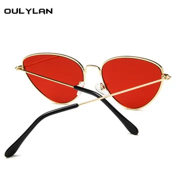 Oulylan Mujeres de Ojo de Gato Gafas de sol Clásico del Diseñador de Gafas de Sol de las Señoras Retro de Metal Gafas Vintage Rojo Gafas de sol Mujer UV400