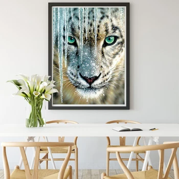 AZQSD Leopard Diamante de la Pintura de Animales de punto de Cruz Bordado de Diamantes Mosaico de la Decoración del Hogar, Artesanía Regalo de la Costura