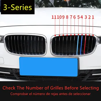 Coche de la Parrilla Delantera Tiras de ajuste de la Cubierta para BMW Serie 3 E46 E90 E91 E92 E93 F30 F31 F34 G20 M Rendimiento de Potencia Grill Accesorios