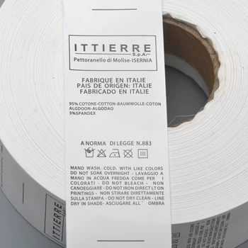 Grande de 50mm con diseño a medida de prendas de lavado de etiquetas de cuidado de TAFETÁN de NYLON tamaño del material de etiquetas lavable etiquetas whitetape negro diseño
