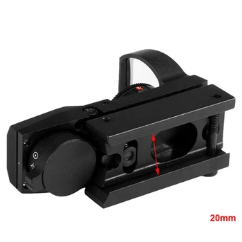 20mm Ferrocarril Riflescope Caza a prueba de Golpes Óptica Holográfica Red Dot Sight Reflejo de 4 Retícula Táctica Ámbito Colimador de Vista