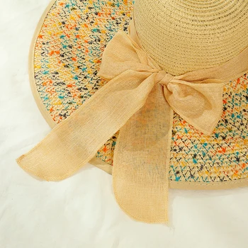 Elegante de Verano de las Señoras de los Sombreros de 2019 Nuevos Sombreros de Paja Para la Moda Arco de las Mujeres de Playa, Sombreros de Sol Plegable sombrero Chapeau Femme