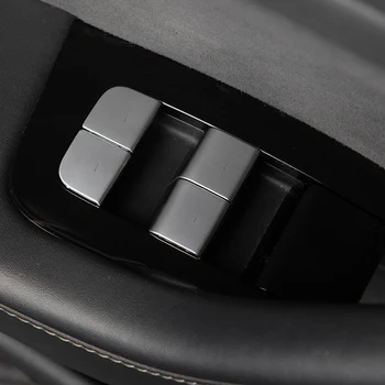 Heenvn Model3 Coche Resistente a los Arañazos Parche de ABS Para el Tesla Model 3 Y los Accesorios de la Ventana Levante el Interruptor de Botón de la etiqueta Engomada de tres modelos de 2020