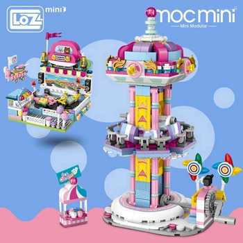 LOZ Bloques Mini Toy parque de Diversiones de la Serie de Figuras de Regalo Para Chica Chico a las Mujeres de los Amigos de Diamante Bloques de Construcción de Juguete de ladrillos sin Caja