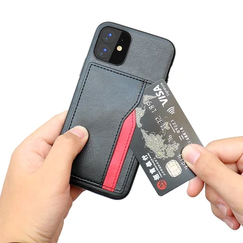 Cuero de la PU caso para iPhone11 pro de negocios retro elegante de protección de la contraportada para el iPhone de la serie de tarjetas diseño de la ranura para 6 7 XS MAX