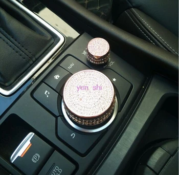 Actualización Multimedia del Coche de la Perilla de Control de Volumen Botón de Ajuste de Cubiertas de Auto-estilo Para Mazda Axela CX-4 CX-5 ATENZA Accesorios