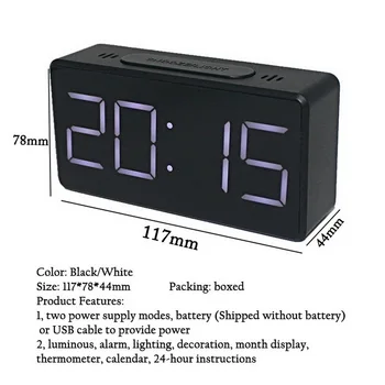 Estilo antiguo Digitales de Madera LED de Alarma del Reloj de Control de Voz de Repetición de alarma del Temporizador de Lunimous de Pantalla para el Dormitorio de Escritorio de Office Decoración de Mesa