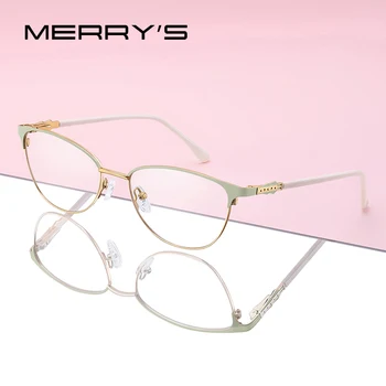 MERRYS de DISEÑO de las Mujeres de la Moda de Gafas Ojo de Gato Marco Retro de Gafas de Miopía Prescripción Óptica Gafas S2117