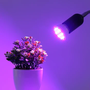 4PCS/Lot 36Leds de la Planta del LED crece la Luz E27 todo el Espectro de la Lámpara del LED Bombillas Interiores Iluminación de las Plantas de Floración Hidroponía Sistema de Jardín