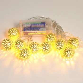 La decoración de la Cadena de Luz LED de 2,5 m 20LED Blanco Cálido en/Blink Bola de Hierro de las Bombillas de la Lámpara para el Ideal de la Boda del Árbol de Navidad Fiesta de Halloween