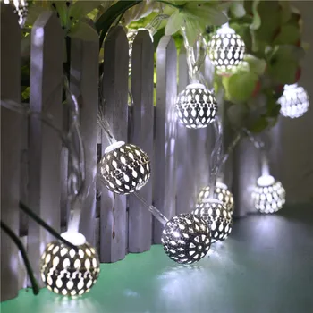 La decoración de la Cadena de Luz LED de 2,5 m 20LED Blanco Cálido en/Blink Bola de Hierro de las Bombillas de la Lámpara para el Ideal de la Boda del Árbol de Navidad Fiesta de Halloween