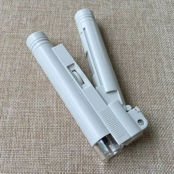 Joyero de Origen Mini Pocket Visera Plegable Iluminación Lupa Gafas LED 100X Microscopio Digital Con Luz Lupa Plegable