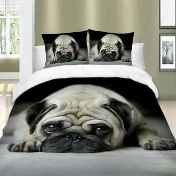 Venta caliente de Alta calidad de francés perro juego de cama Individual Doble consolador de la cubierta 3D de la Salchicha de perro,gato, perro Salchicha rey de california Reina
