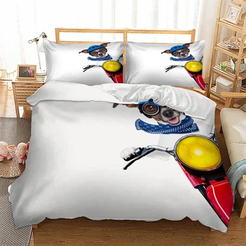 Venta caliente de Alta calidad de francés perro juego de cama Individual Doble consolador de la cubierta 3D de la Salchicha de perro,gato, perro Salchicha rey de california Reina