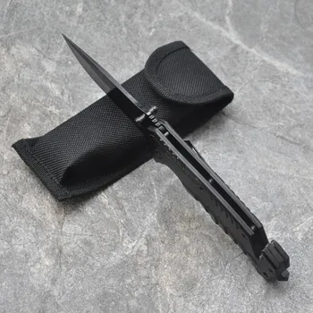 Cuchillo plegable Color Negro de Acero Lleno de camping Cuchillo al aire libre de la Utilidad de las herramientas de supervivencia cuchillos de alta calidad Multi Herramienta de Rescate Cuchillo