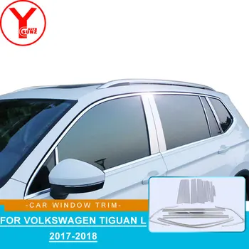 2017 Para Volkswagen Tiguan L 2017 2018 lado exterior de la ventana de recorte tiras de Acero Inoxidable accesorios para el tiguan L 2018 YCSUNZ