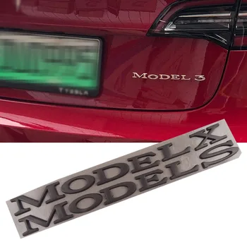 1set ABS negro Rojo Desplazamiento de Coches Emblema etiqueta Engomada de la P85D P90D P100D Accesorios para el Tesla Modelo S Modelo X Modelo 3