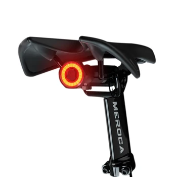 MEROCA Auto Start/Stop Linterna para Bicicleta Bicicleta Luz Trasera de Freno de Detección de IPx6 Impermeable LED de Carga USB Bicicleta luz trasera