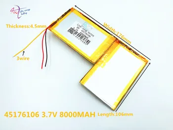 3 línea 45176106 4570106*2 3.7 V 8000mah Batería de polímero de Litio con la junta de protección De la batería para Prestigio Multipad PMP5080b