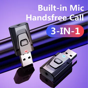 Bluetooth USB 5.0 Receptor Para el Coche Inalámbrica Bluetooth USB Adaptador de 3.5 mm a 3.5 toma de entrada Aux de Audio de Música Transmisor Receptor Para el Coche de TV