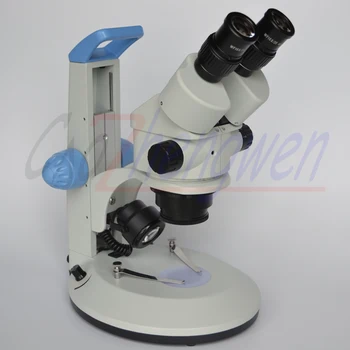 7X-90X Estéreo con Zoom Microscopio Binocular De 3.5 X-45X Pequeña Pista de Soporte Estéreo con Zoom Microscopio Binocular con dos Luces LED