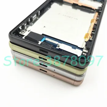 Para Sony Xperia X el Rendimiento de XP F8131 F8132 LCD Frontal de Medio Marco Embellecedor Chasis Tapa de la Carcasa Caso+Botones Laterales de las piezas de Reparación