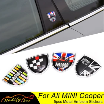 5pcs Metal Union Jack Emblema de la Insignia de Pegatinas Decal Para el Mini Cooper Countryman Clubman F54 F55 F56 R55 R56 R60 F60 de los Accesorios del Coche