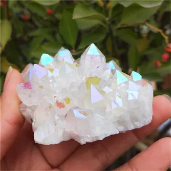 Cristal de alta calidad de los minerales naturales Galvanizado aura de ángel clara de cristal de cuarzo de clúster para la decoración del hogar